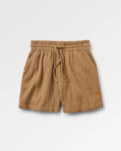 Waveney Cotton Short - Caramel Brown - Flatlay