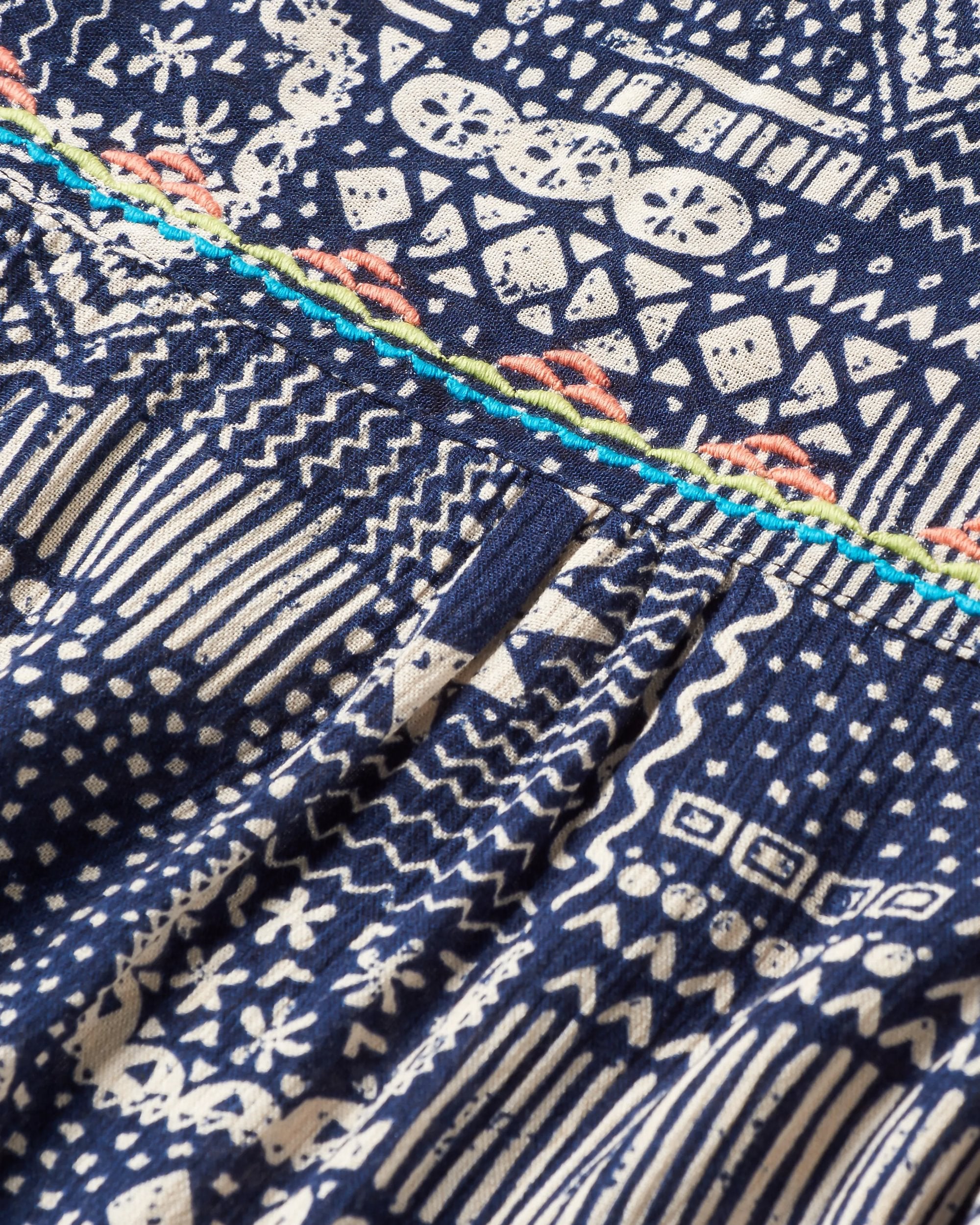 Petal Top - Vintage Patchwork Navy - Flatlay