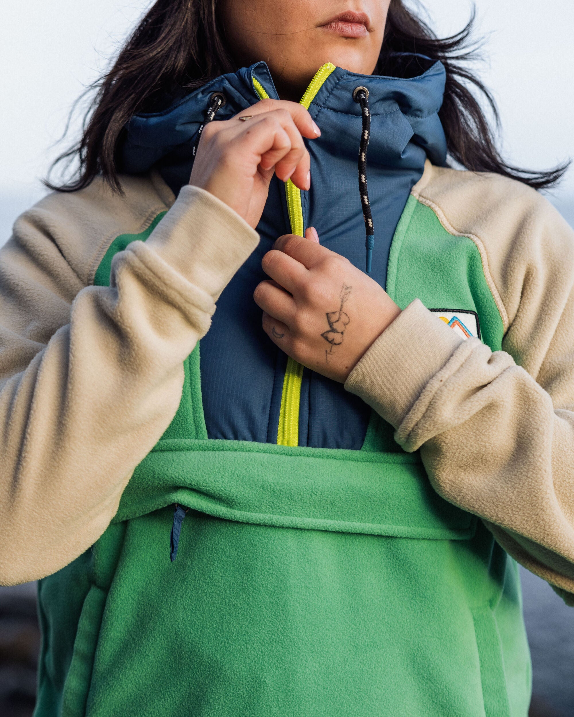 Alexander Recycled Polar Hooded Fleece - Green Spruce - Lifestyle