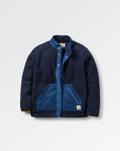 Clover Recycled Sherpa Fleece - Deep Navy - Flatlay