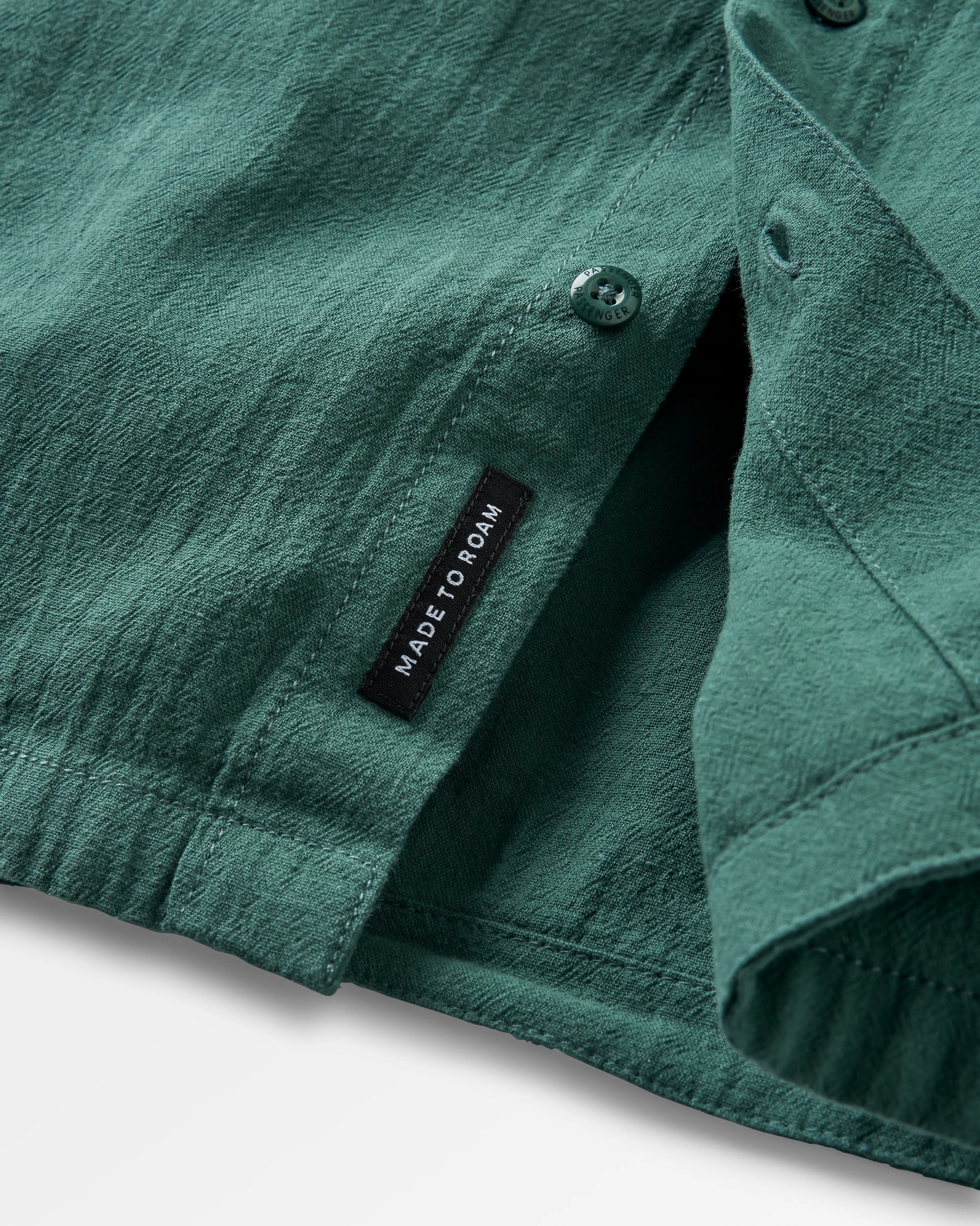 Arica Textured Organic Cotton Shirt - Deep Ocean - Flatlay