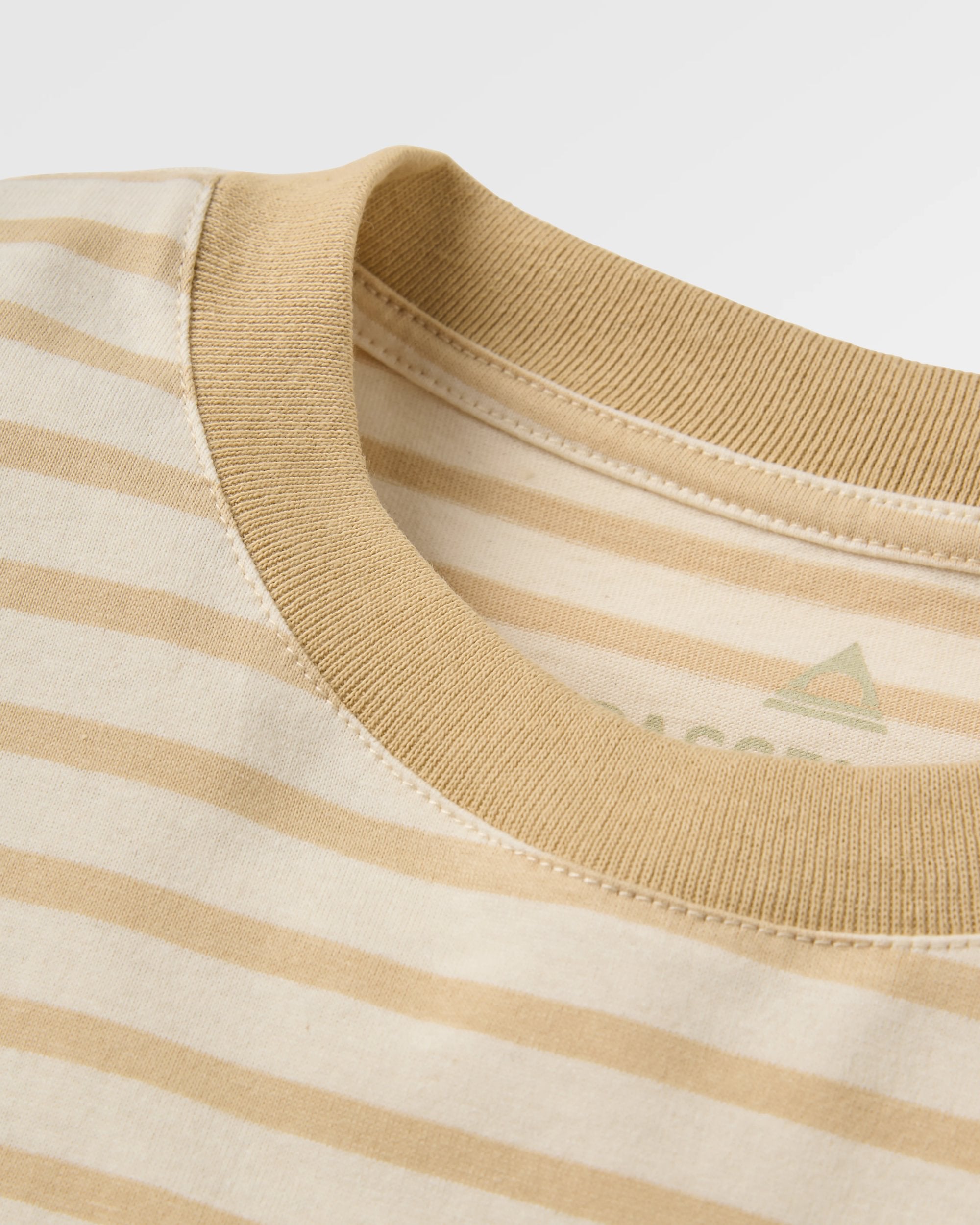 Zen Recycled Cotton Relaxed Fit T-Shirt - Stone Stripe - Flatlay