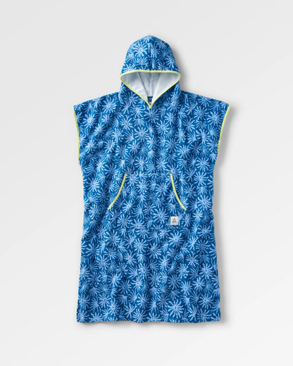 Tulum Recycled Towel Poncho - Seaweed Blue Steel - Flatlay