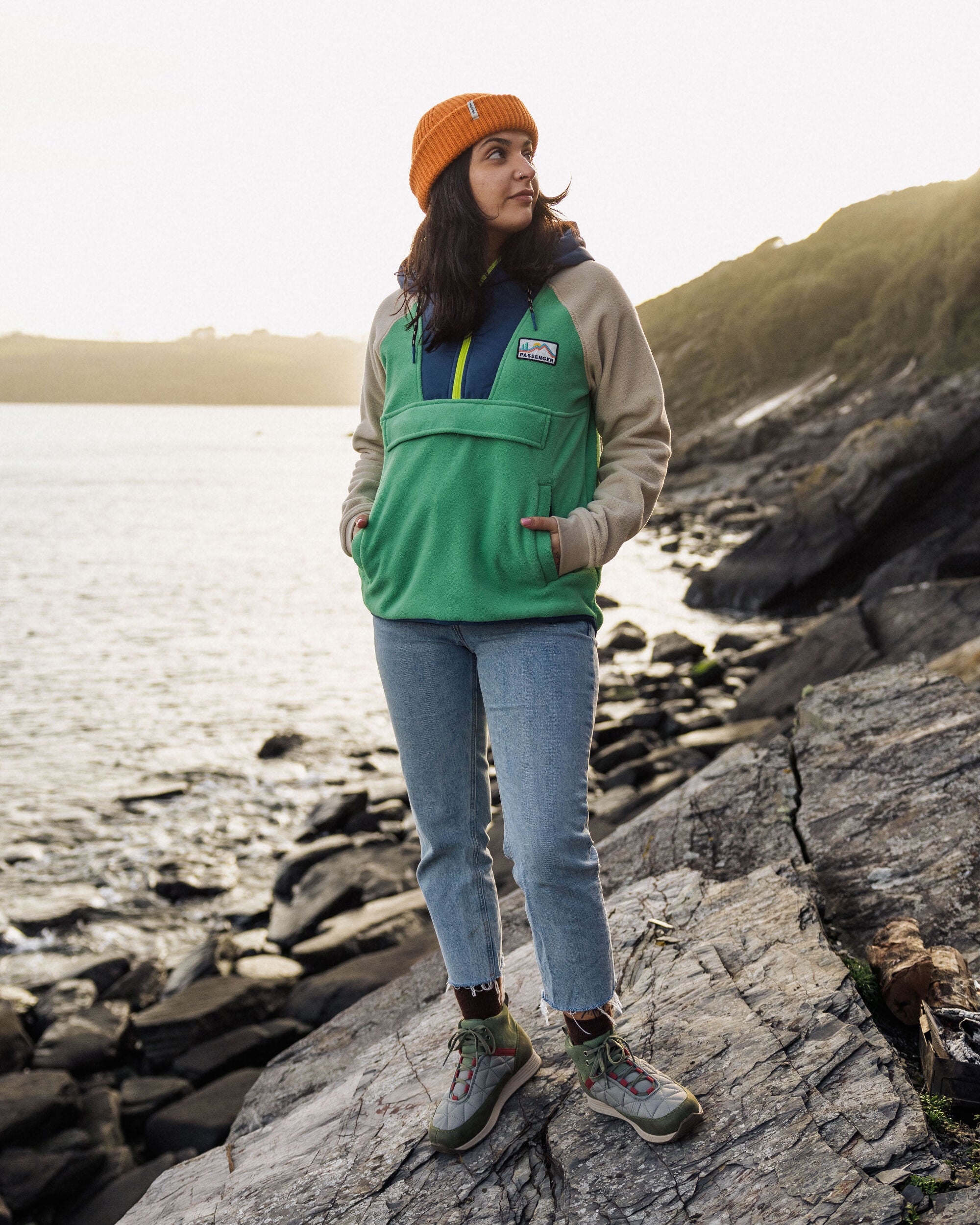 Alexander Recycled Polar Hooded Fleece - Green Spruce - Lifestyle