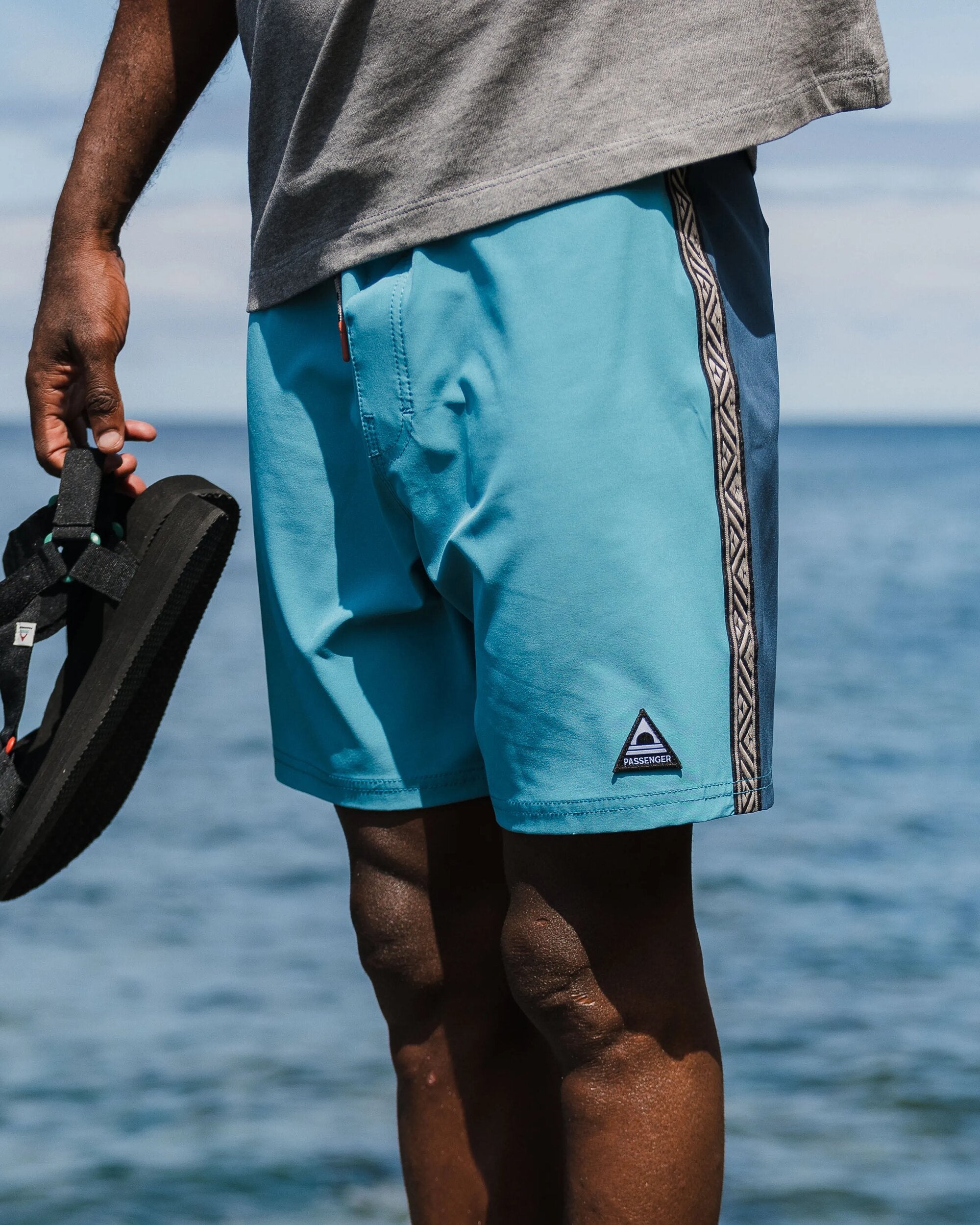 Hollow Recycled Boardshort - Blue Pool - Lifestyle
