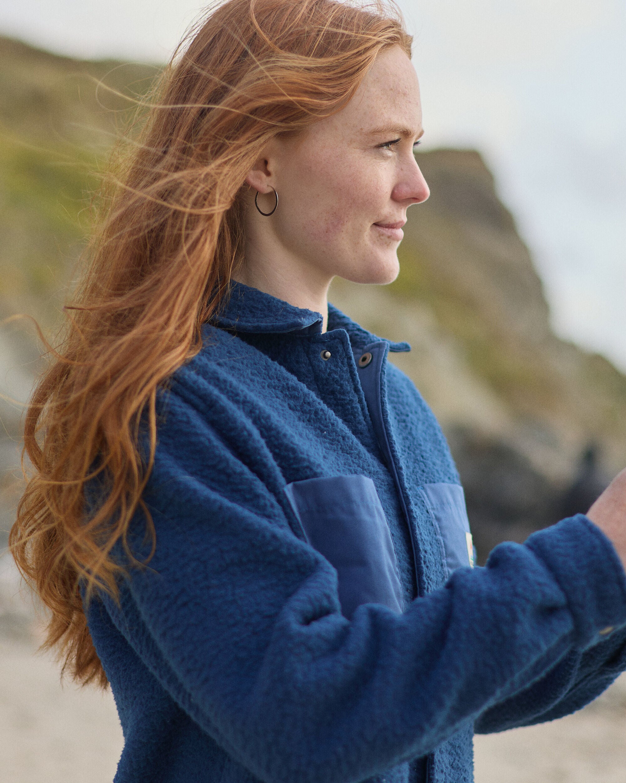 Rappel Sherpa Oversized Shirt - Dark Denim - Lifestyle