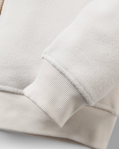 Caspian Full Zip Recycled Polar Fleece - White Sand - Flatlay