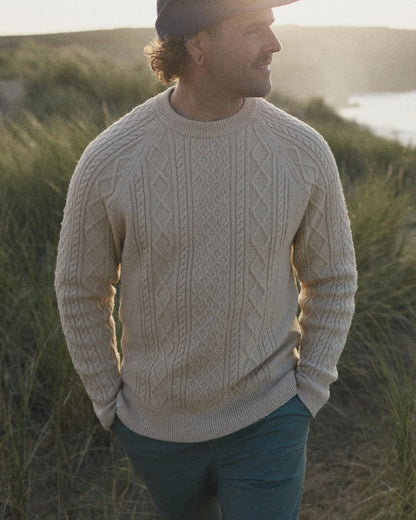 Sandbar Cable Knitted Jumper - Stone - Lifestyle