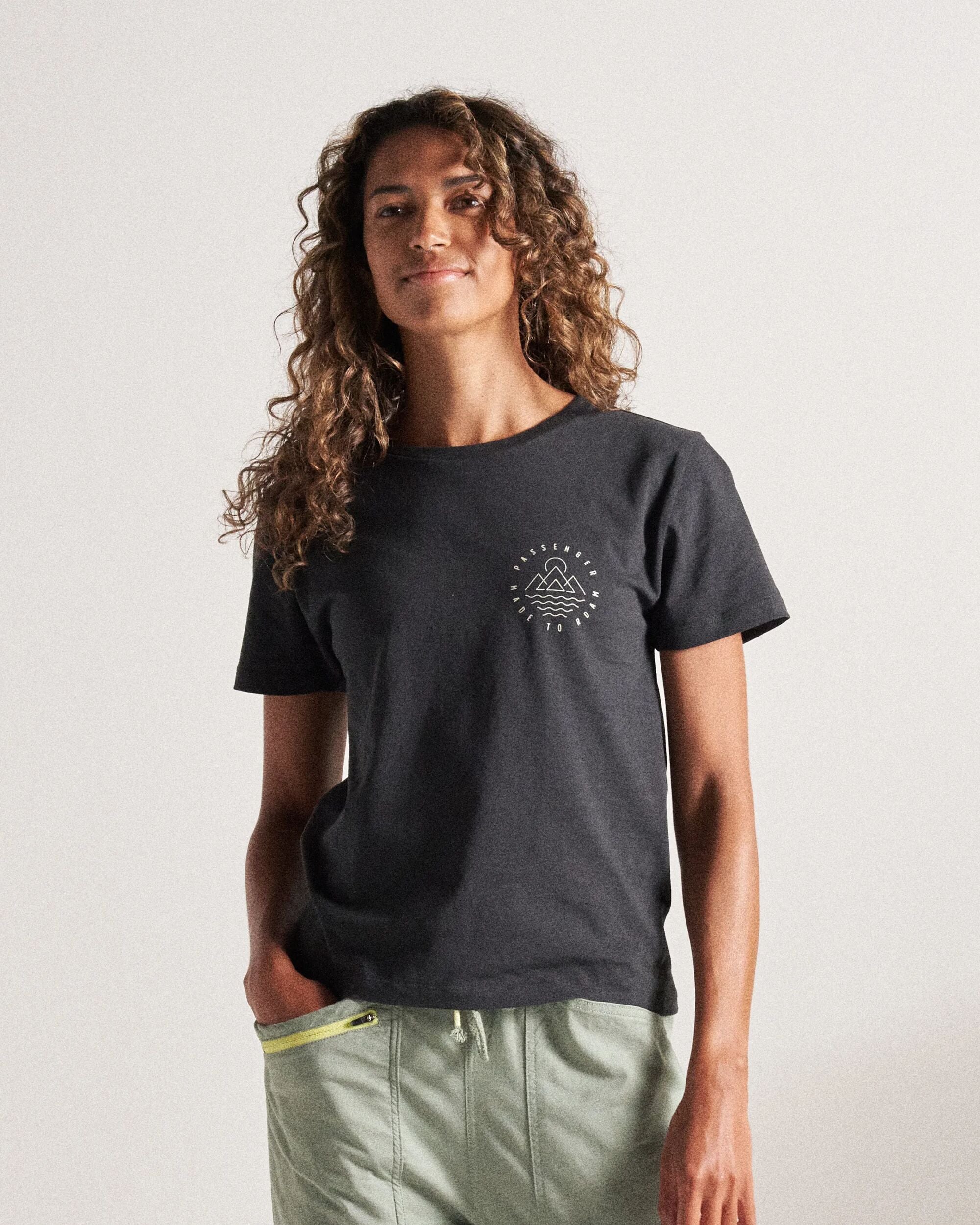 Remote Recycled Cotton T-Shirt - Black - Studio Model