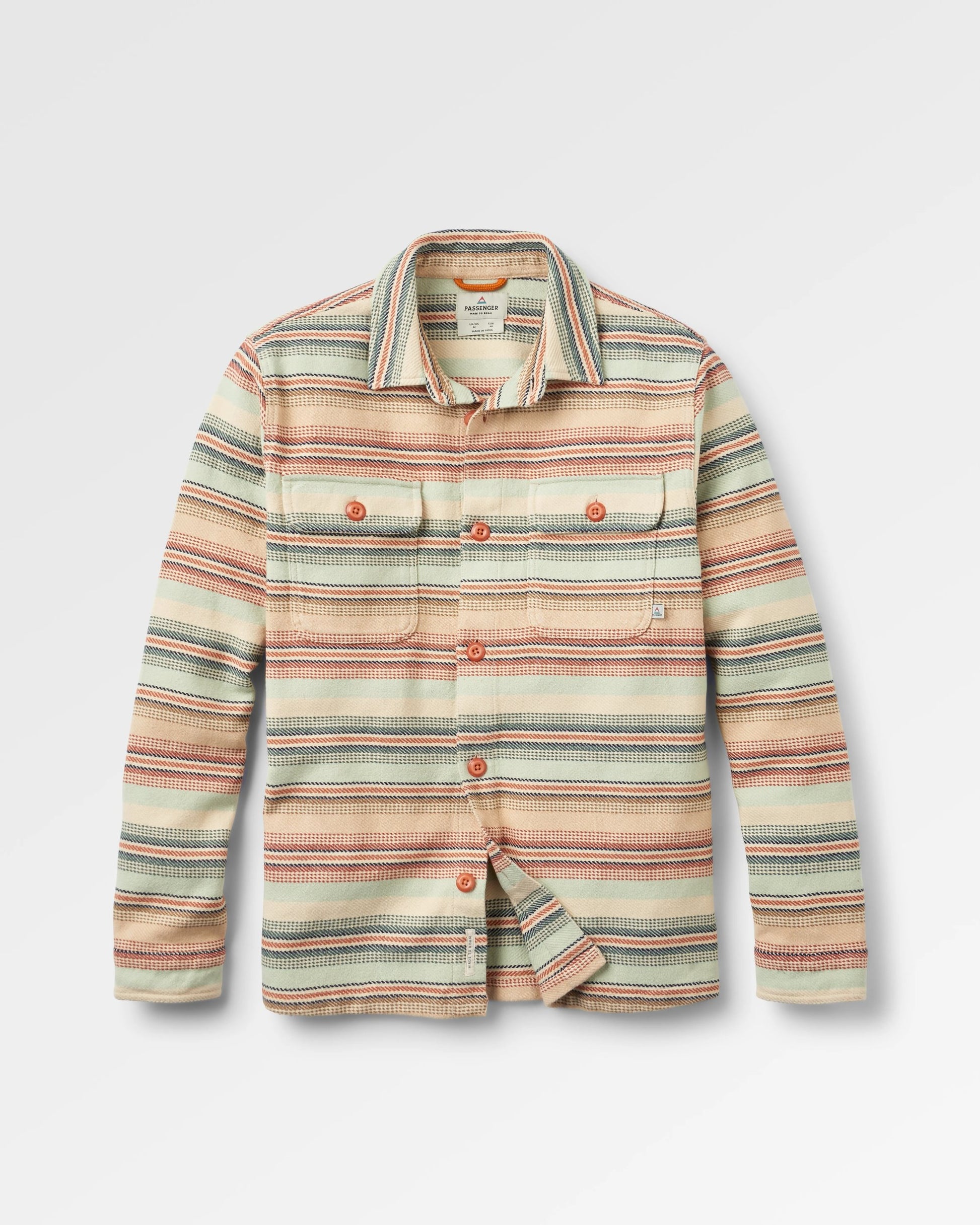 Island Heavy Twill Shirt - Birch Beach Stripe - Flatlay