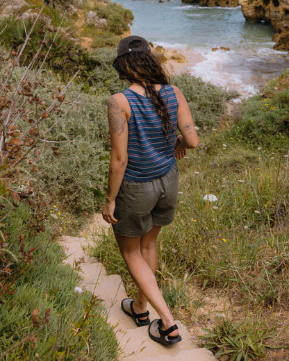 Retro Vibes Vest  - Dark Denim Stripe - Lifestyle