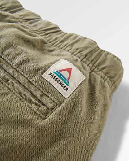 Adventurer Organic Canvas Trouser - Dusty Olive - Flatlay