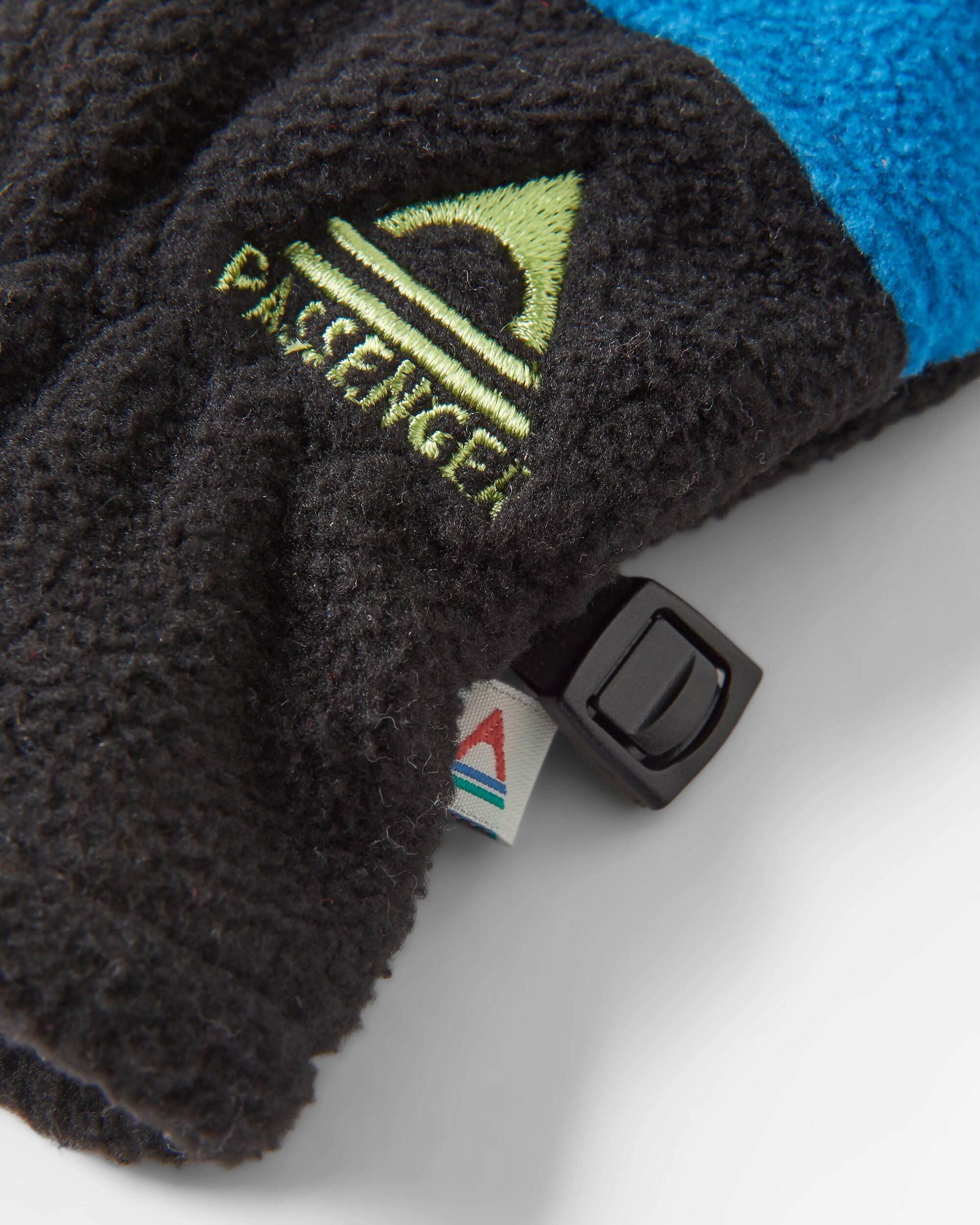 Daytrip Recycled Polar Fleece Touch Screen Gloves - Black/Tidal Blue - Flatlay