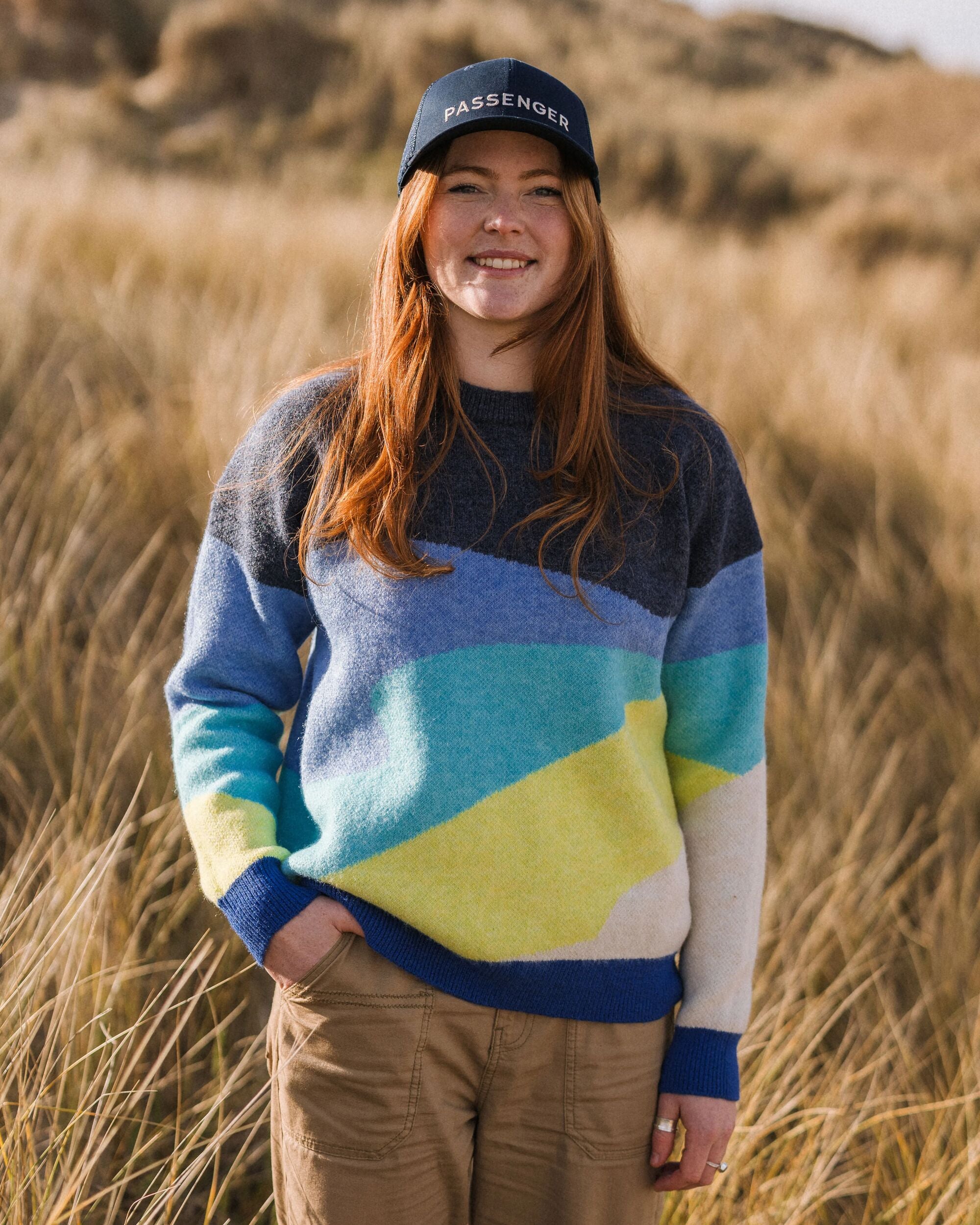Scenic Recycled Knitted Jumper - Scenic Azure Blue - Lifestyle