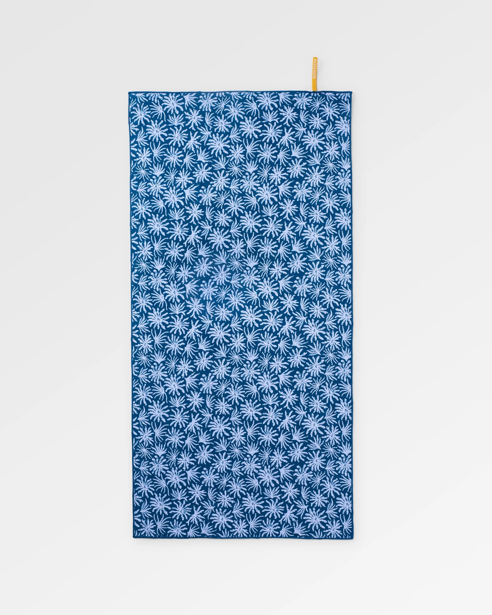 Travel Recycled Quick Dry Towel - Seaweed Blue Steel - Flatlay