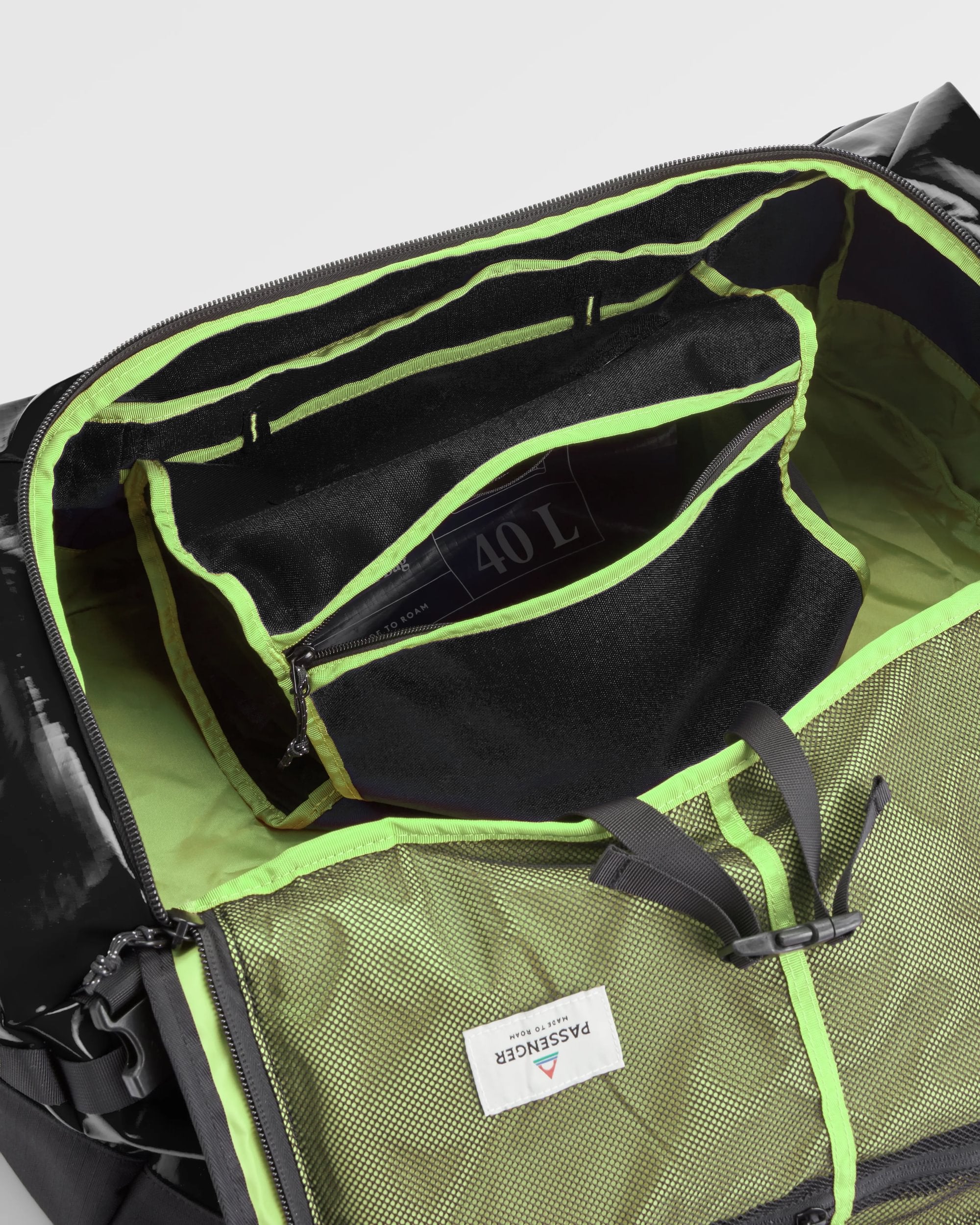 Roamer Recycled 40L Duffel Bag - Black - Flatlay