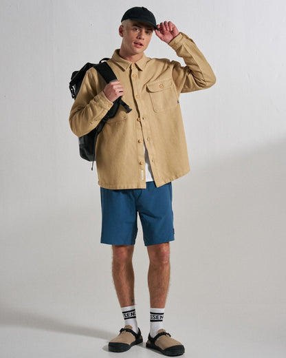 Island Twill Shirt - Stone - Studio Model