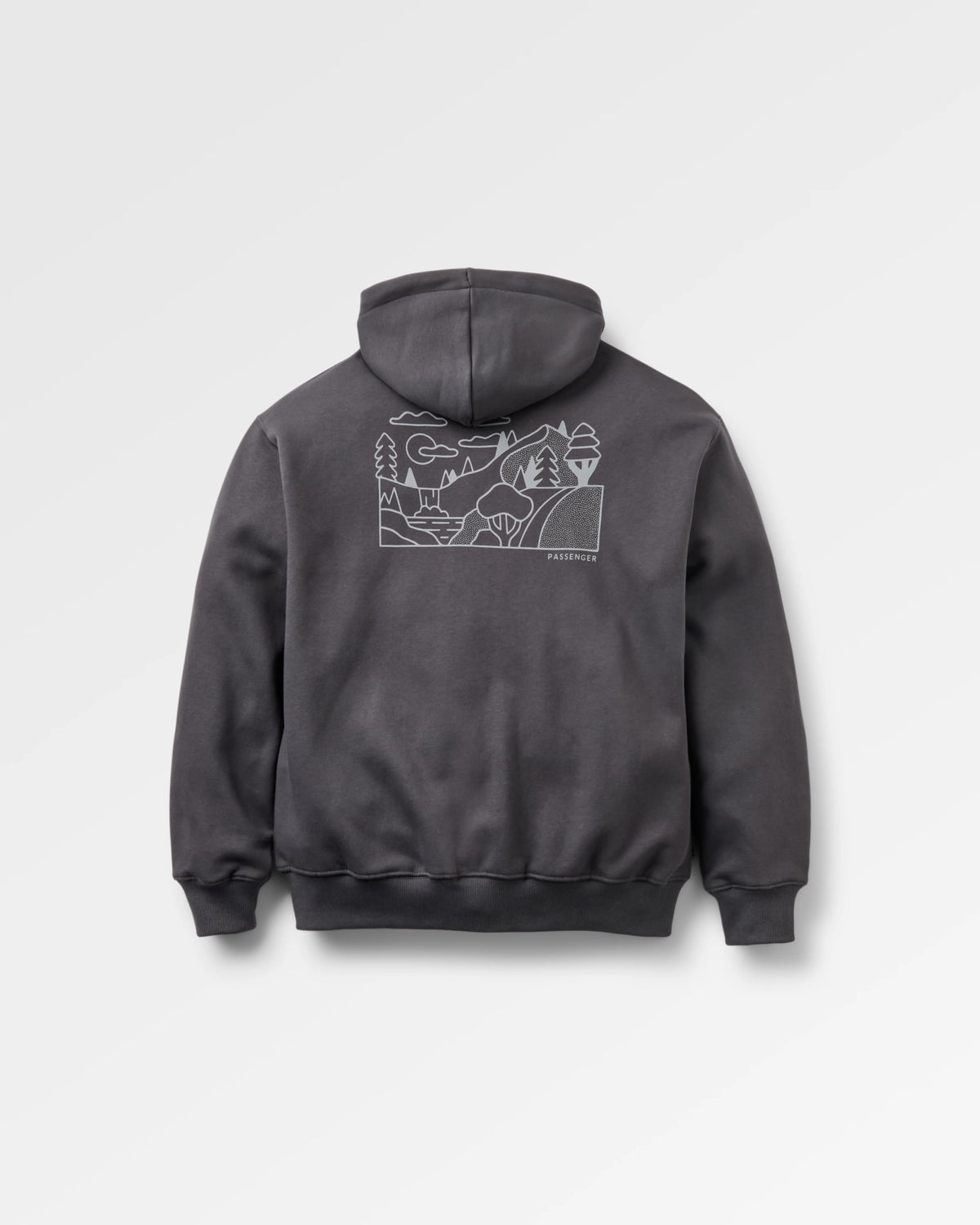 Slower Rhythms Full Zip Hoodie - Faded Black - Flatlay