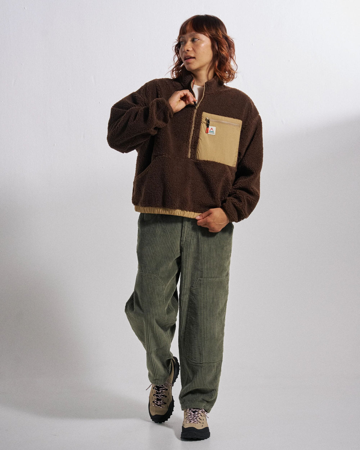 Bracken Lined Trouser - Dusty Olive - Studio Model