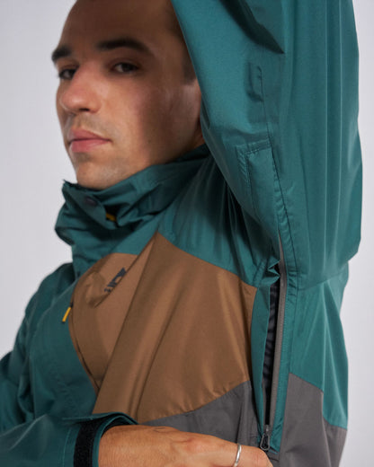 Trailscape Men's Waterproof Jacket - Deep Ocean/Slate Grey - Studio Model
