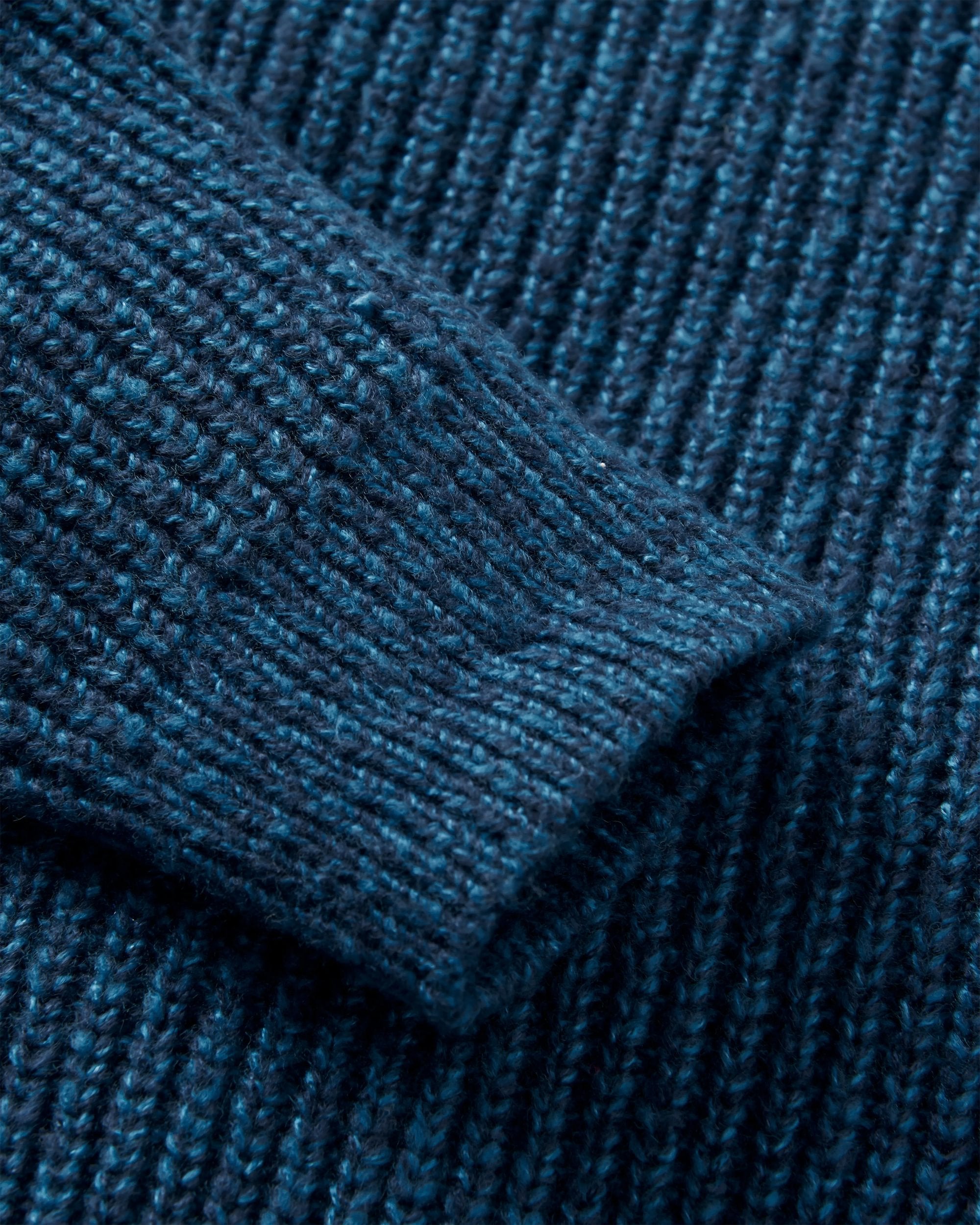Fog Recycled Knitted Jumper - Rich Navy - Flatlay