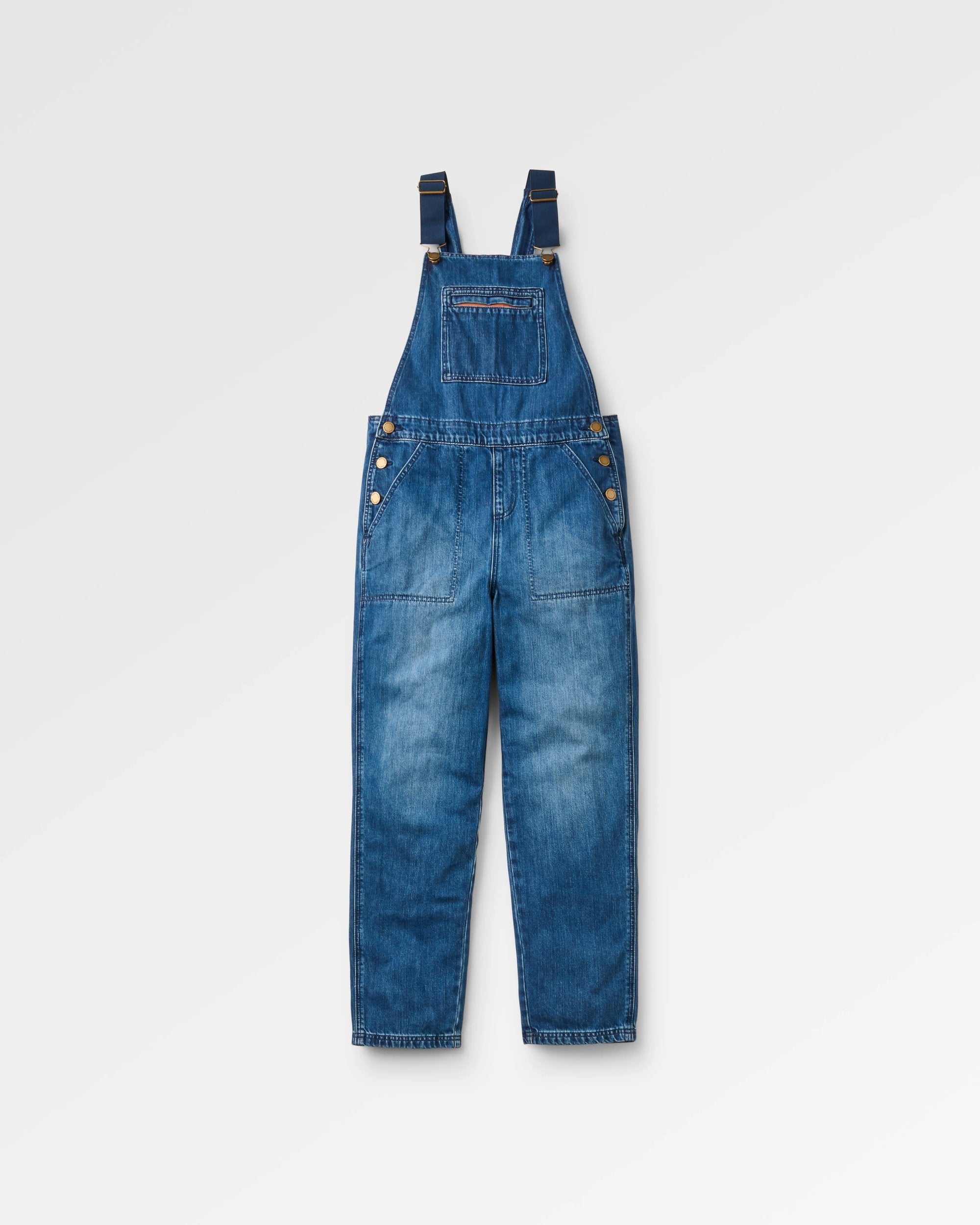 Shuffle Denim Dungarees - Denim Blue - Flatlay