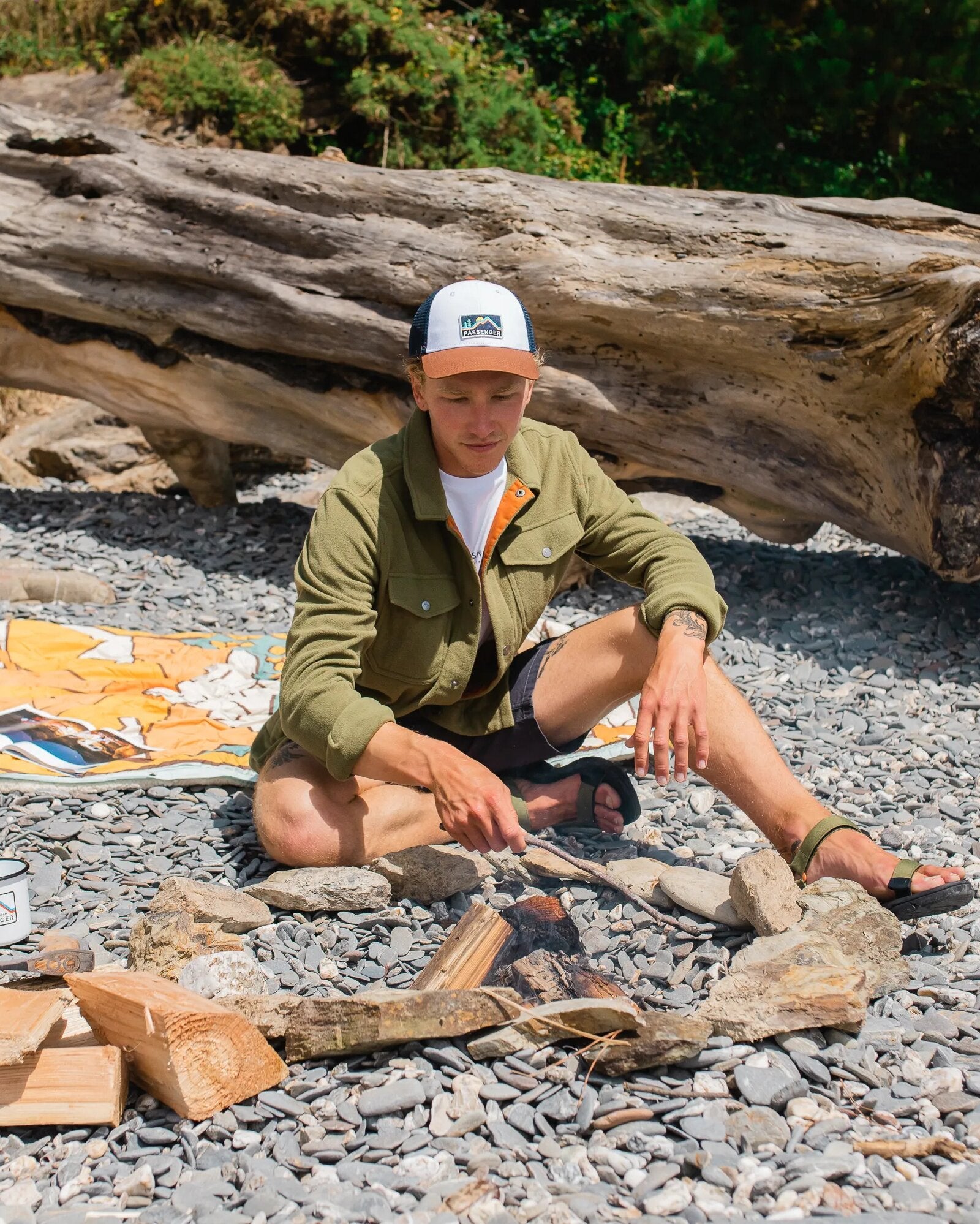 Maple Recycled Polar Fleece Shirt - Khaki - Lifestyle