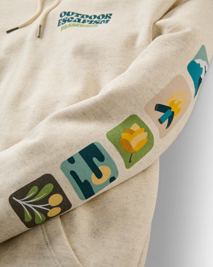 Patch Recycled Cotton Hoodie - Milky Marl - Flatlay