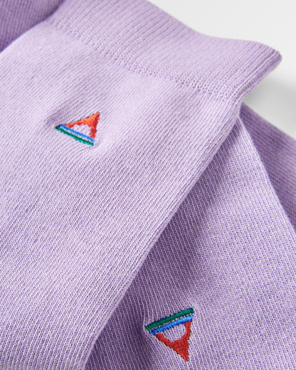 Organic Crew Socks - Dusty Lilac - Flatlay