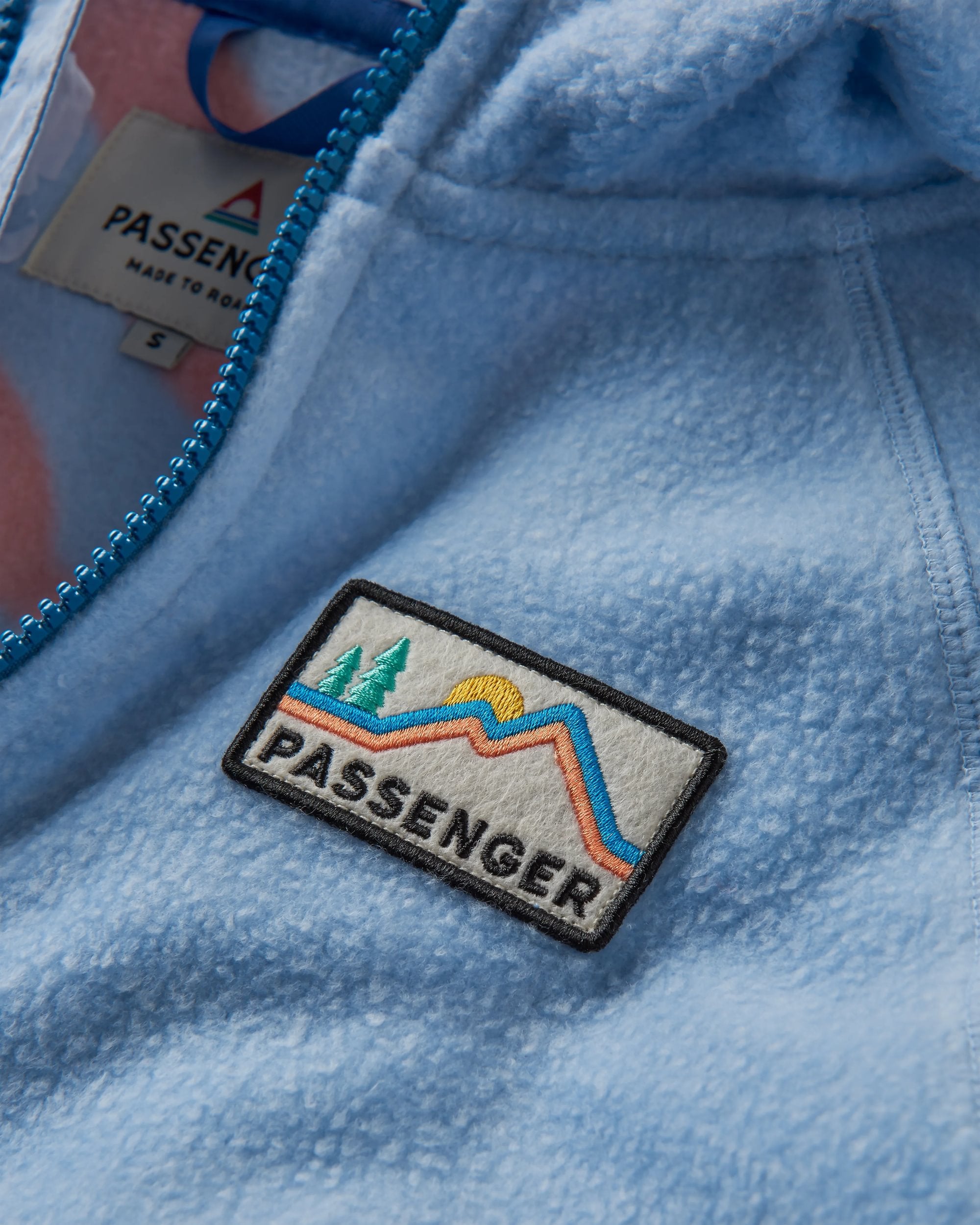 North Coast Vista Full Zip Recycled Sherpa Fleece - Blue Fog - Flatlay