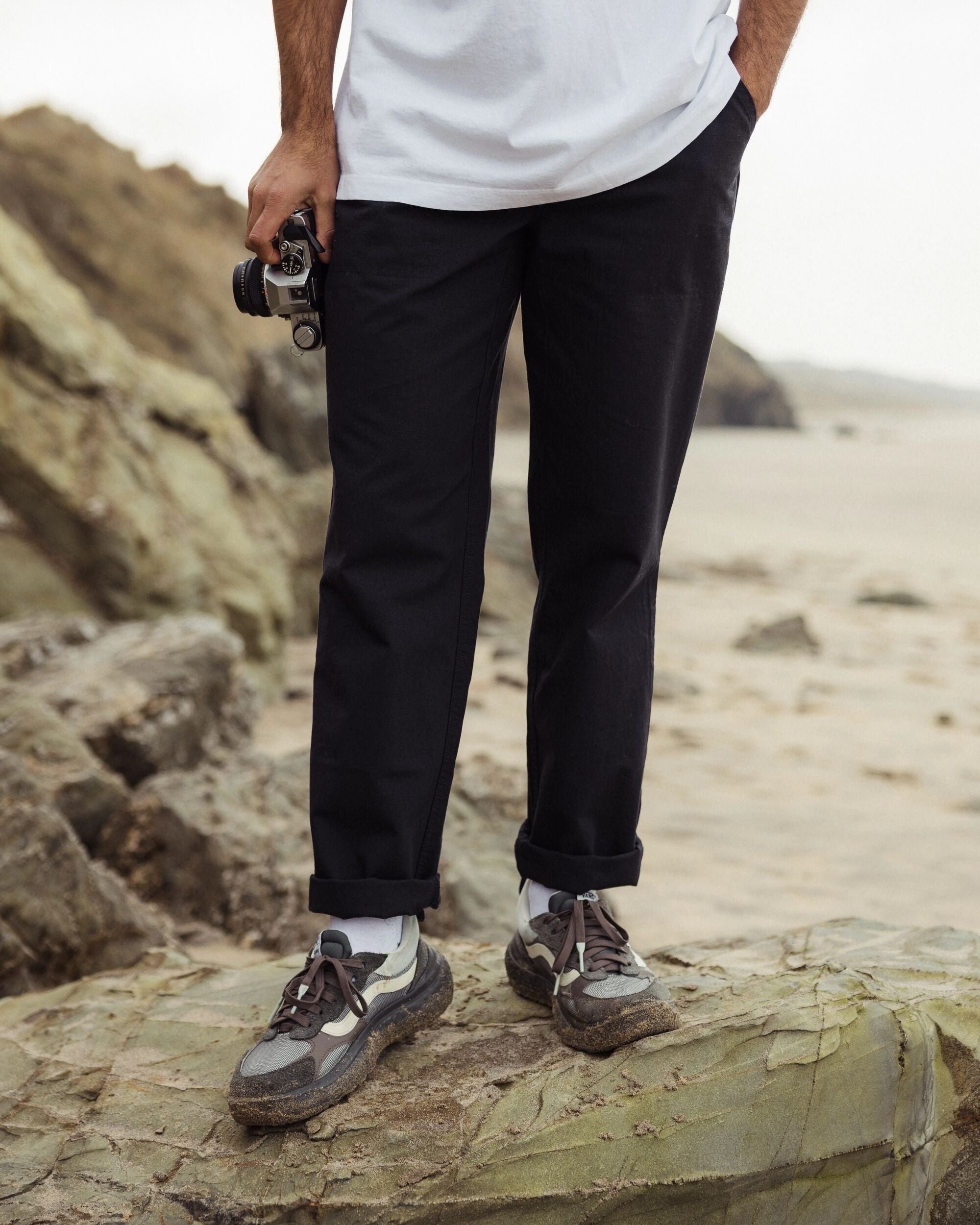 Rif-Raf Organic Cotton Ripstop Trouser - Black - Lifestyle