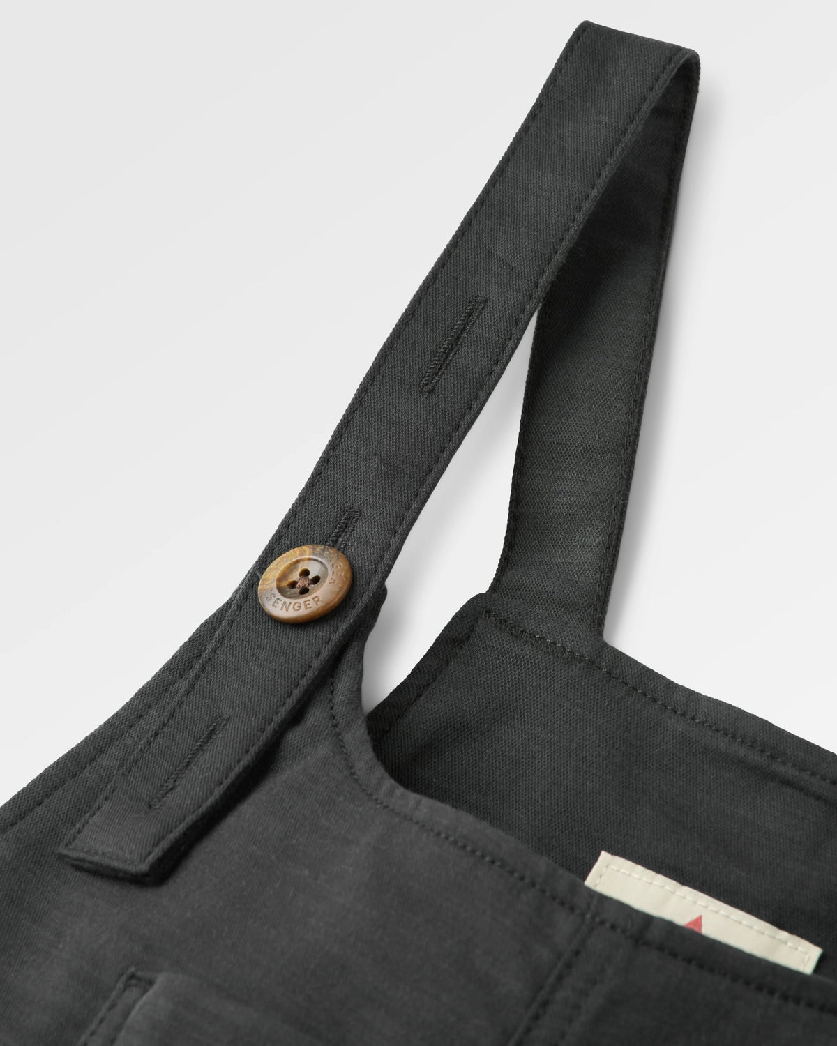 Meadows Cotton Dungarees - Black - Flatlay