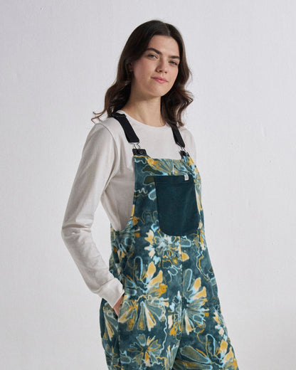Ace Recycled Polar Fleece Dungarees - Frost Dark Fern - Studio Model