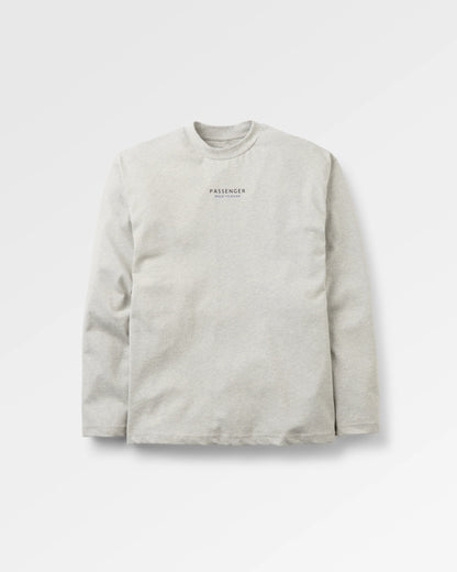 Slower Rhythms LS Relaxed Fit T-Shirt - Grey Marl - Flatlay