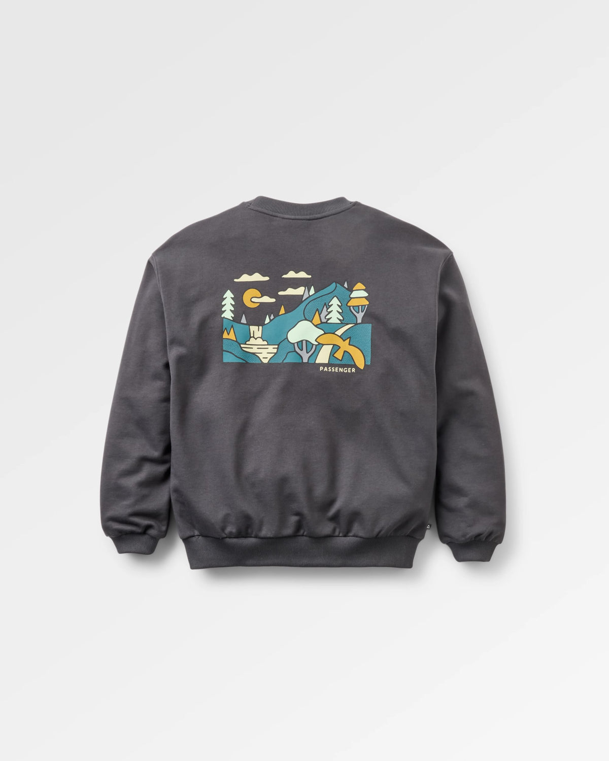 Slower Rhythms Women's Cotton Sweatshirt - Faded Black - Flatlay