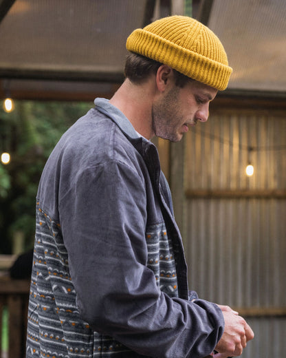 Somewhere Recycled Fleece - Geo Tracks Charcoal - Lifestyle