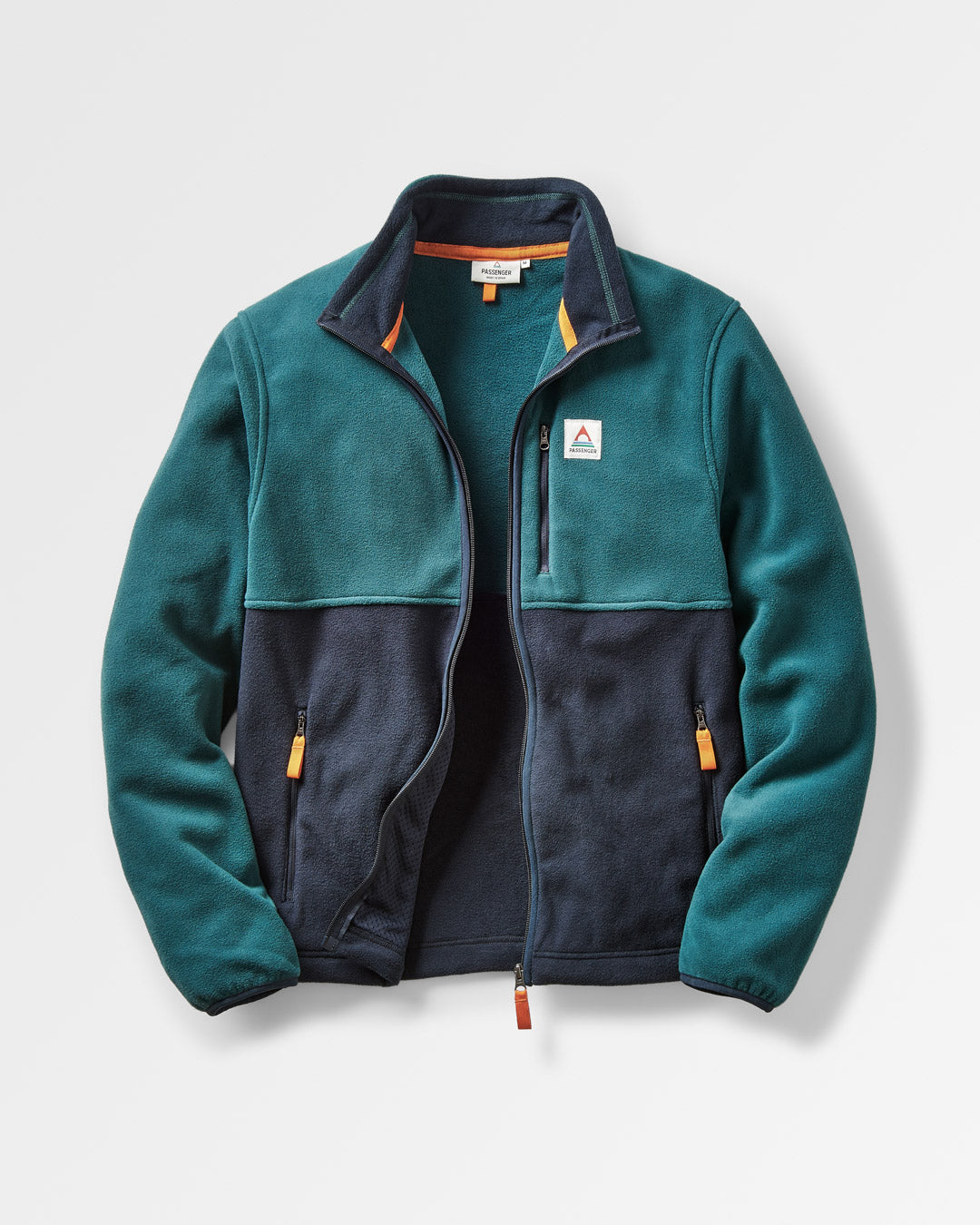 Ridge Full Zip Recycled Polar Fleece - Mediterranean/Deep Navy - Flatlay