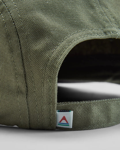 Waves & Trees Recycled 5 Panel Cap - Dusty Olive - Flatlay