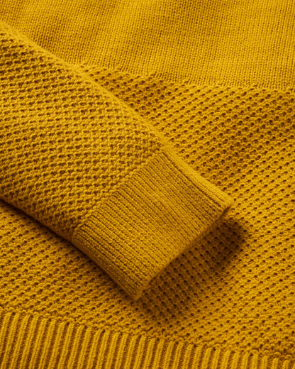 Cove Organic Cotton Knitted Jumper - Heritage Yellow - Flatlay