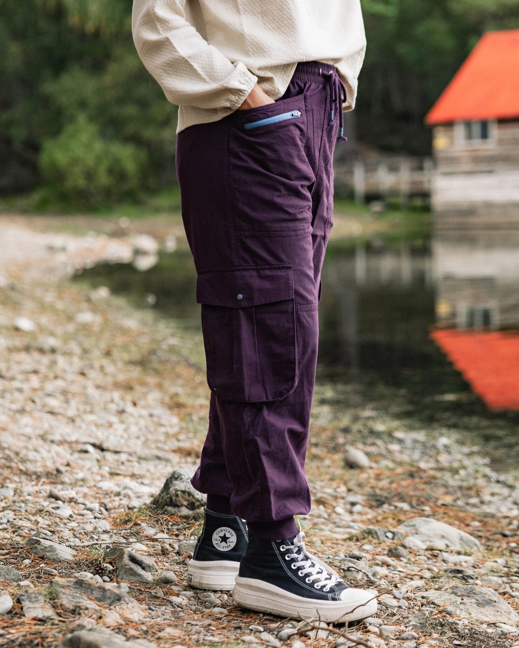 Hydrilla Organic Cotton Trouser - Deep Plum - Lifestyle