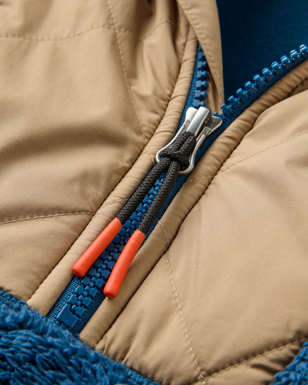 Beaumont Sherpa Hooded Fleece - Dark Denim - Flatlay