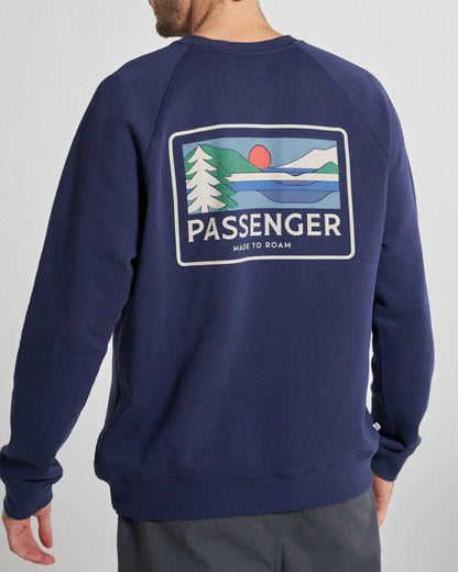 Roamer Men's Organic Cotton Sweatshirt - Rich Navy - Studio Model