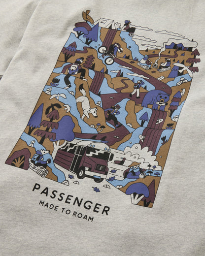 Slower Rhythms Relaxed Fit T-Shirt - Grey Marl - Flatlay