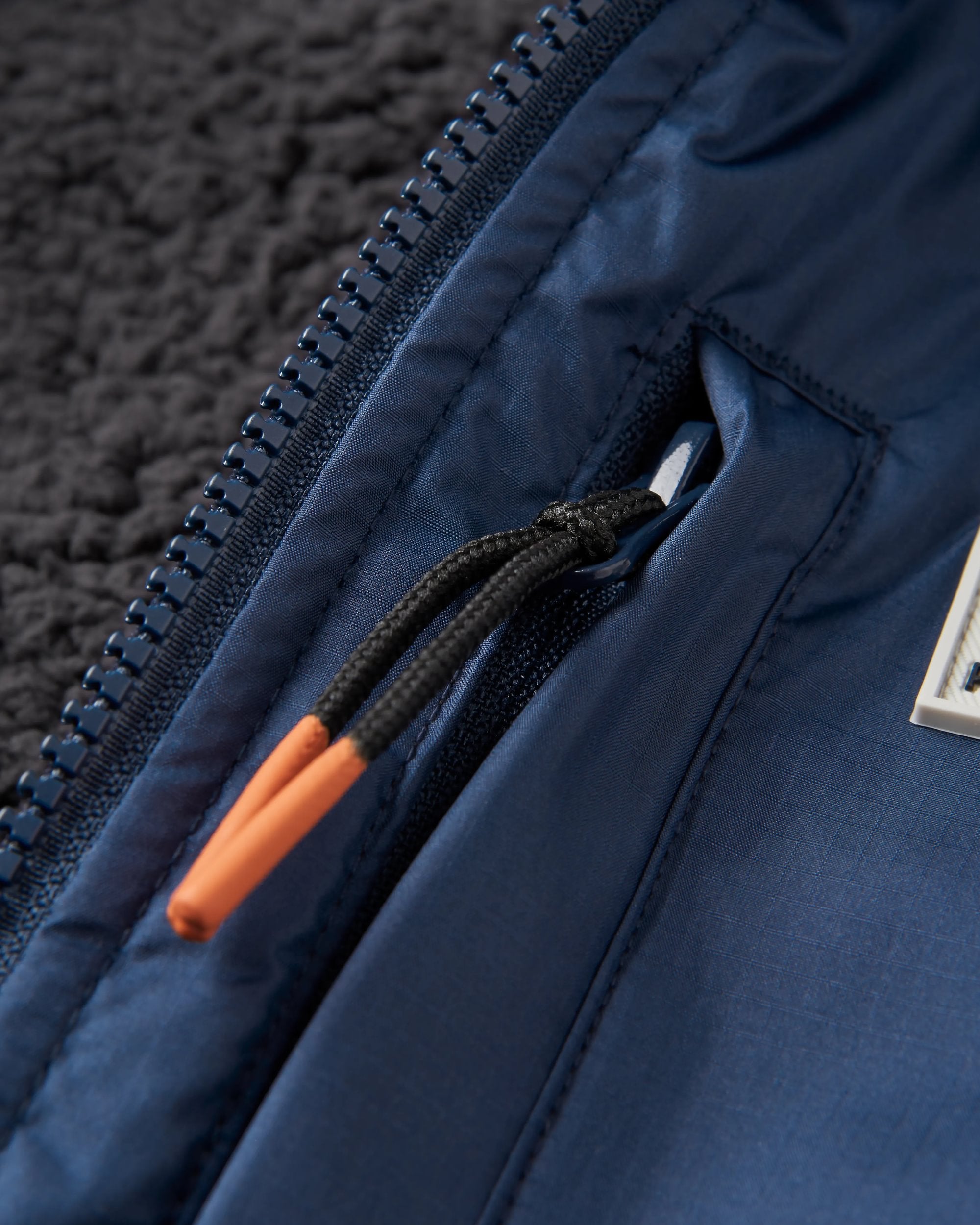 Waves Recycled Sherpa Lined Changing Robe - Rich Navy - Flatlay