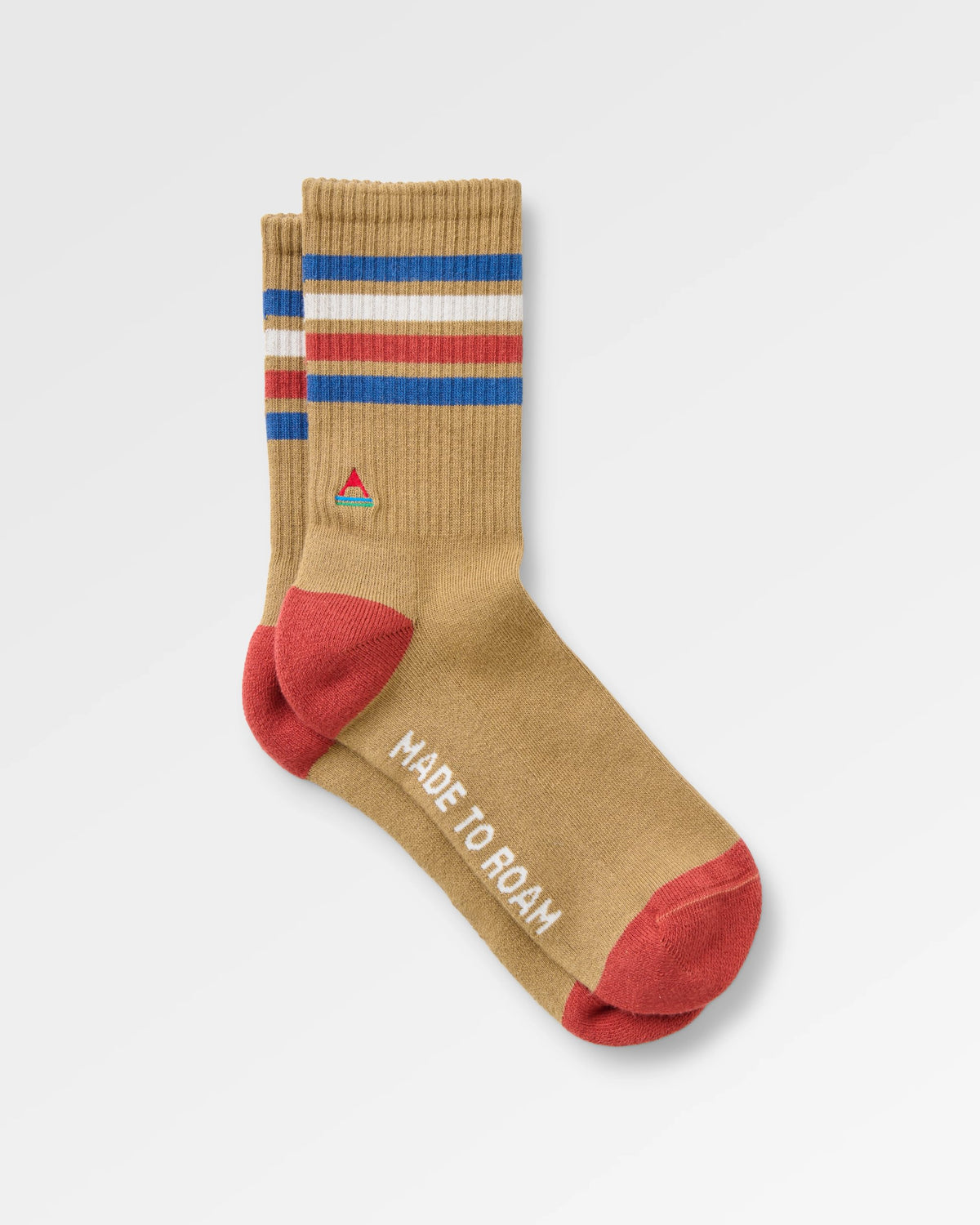 Classic Midweight Crew Socks - Biscuit - Flatlay