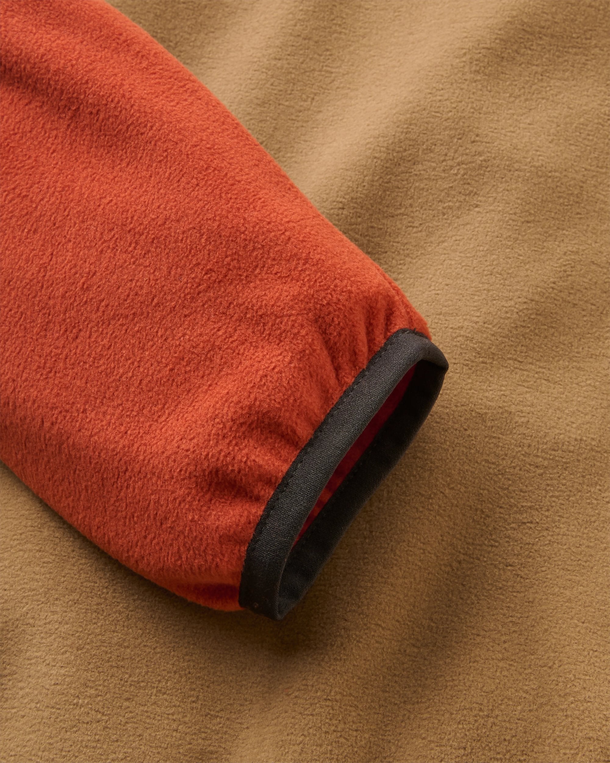 Set Off Polartec® 1/4 Zip Fleece - Dark Rust/Caramel - Flatlay