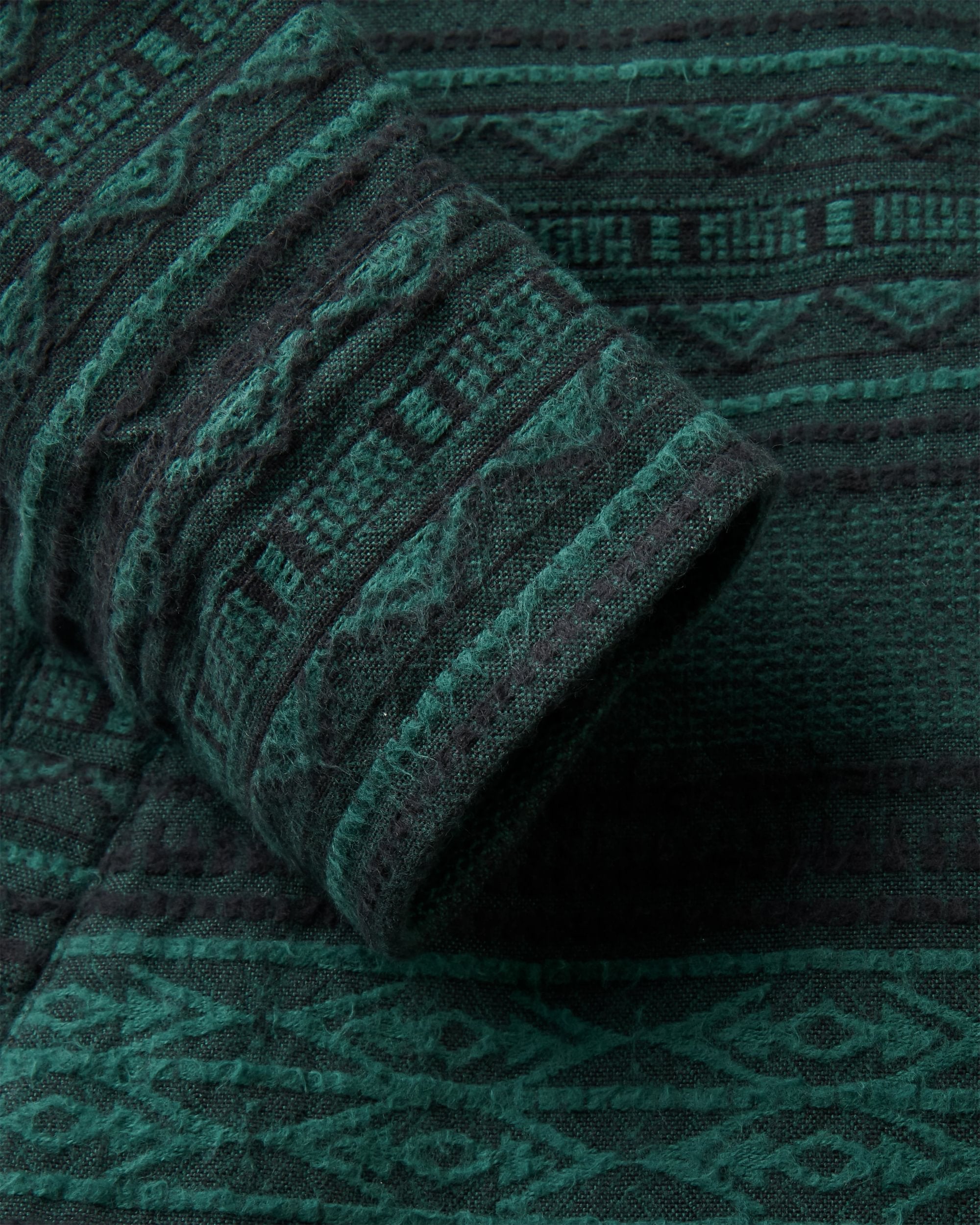 Stella Shirt Dress - Deep Ocean Jacquard - Flatlay