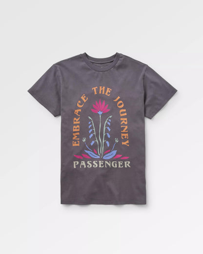 Bud Recycled Cotton T-Shirt - Charcoal - Flatlay