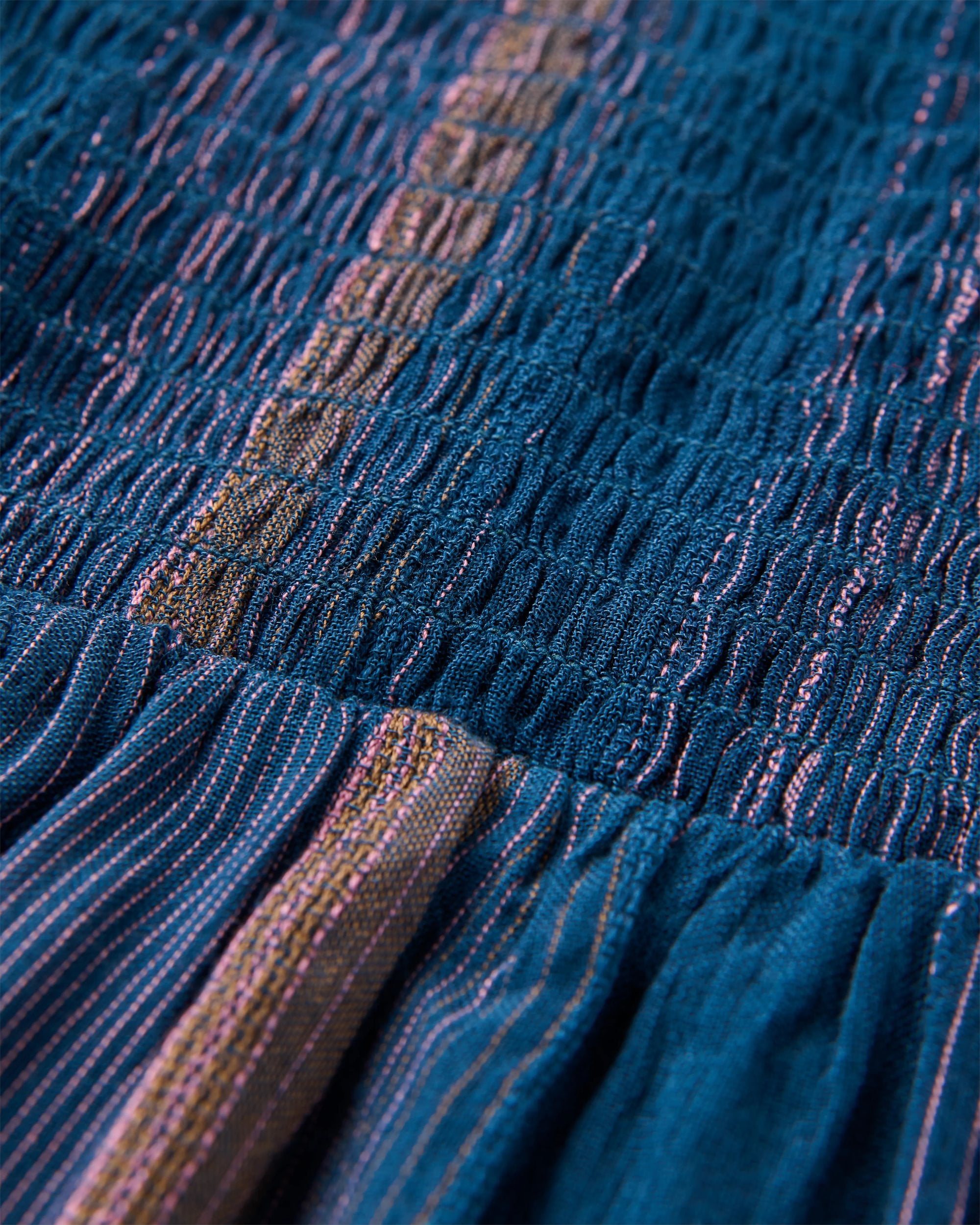 Soleis Woven Maxi Dress - Dark Denim Multi Stripe - Flatlay