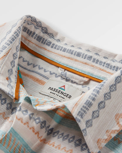 Amboro Organic Cotton Shirt - Patchwork Stripe Birch - Flatlay